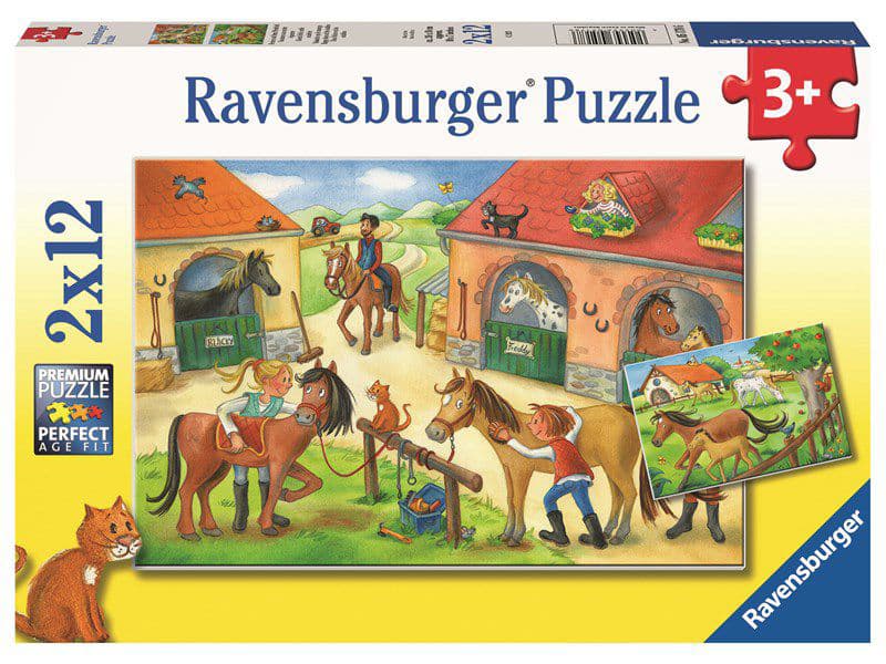 Ravensburger Puzzle slagalice 2x12 delova Srećni dani u štalama 05178