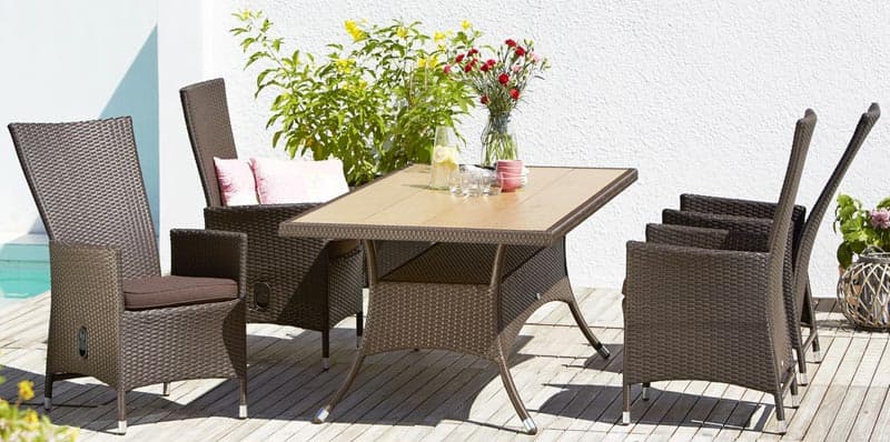 Dvorišna Garnitura od Petana Gibraltar 4 Podesive Fotelje + Sto