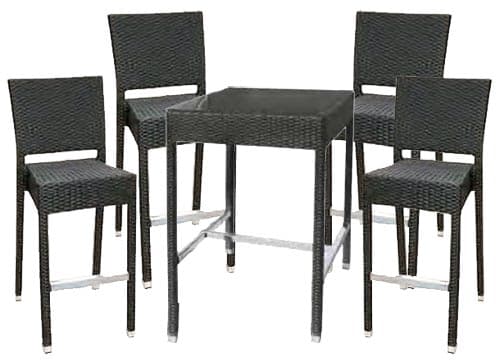 Baštenski Barski Set Futro 4 Barske Stolice + Barski Sto