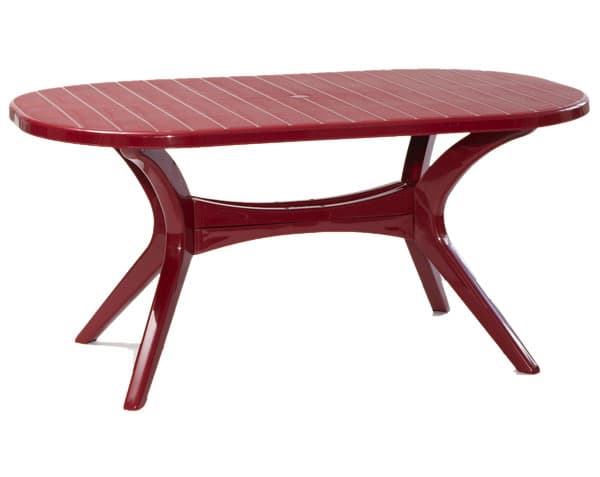 Steiner Lyon ovalni plastični sto bordo boje 150x90 802444