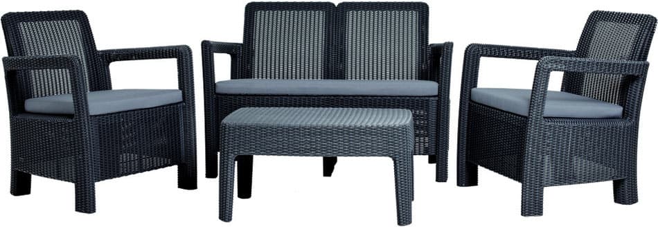 Baštenska Garnitura Curver Allibert Tarifa Antracit - 2 Fotelje, Sto i Dvosed