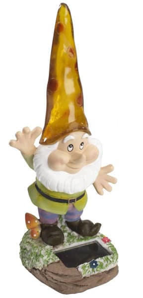 Solarna lampa -  fiberston patuljak sa žutom kapom