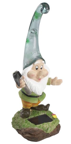 Solarna lampa -  fiberston patuljak sa plavom kapom