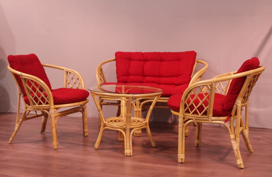 Garnitura od prirodnog ratana LoveIt Red