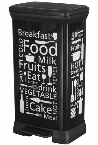 Curver kanta za otpatke 50L Deco crna štampa CU 02162-K03