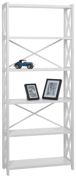 Polica od masivne borovine Jeremy 6 polica bela