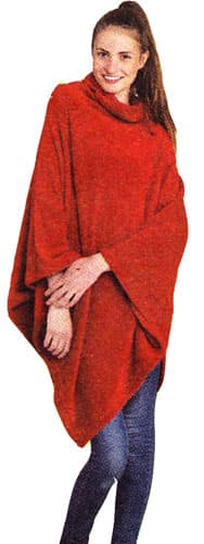 Pončo univerzalne veličine flis crveni