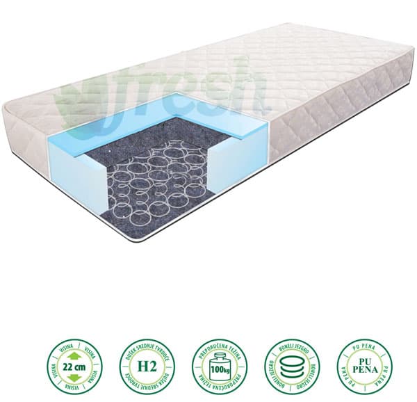 Dušek sa žičanim jezgrom President 22 190x140x22