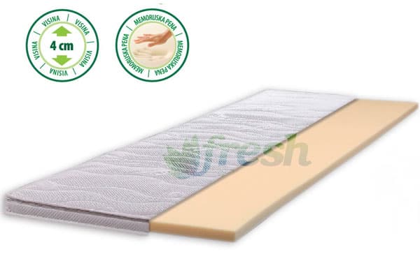 Naddušek Memory od memorijske pene 200x100x4