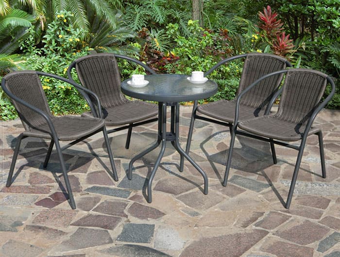 Garnitura Za Terasu i Dvorište Choco Rita - 4 Stolice i Sto