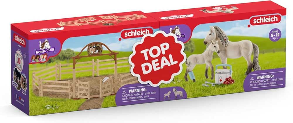 Schleich® Horse Club Figure Konji 2u1 Ograda za konje Prva pomoć i Konji 72242