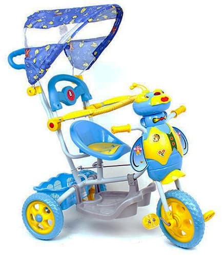 Dečiji tricikl sa suncobranom i drškom za guranje i upravljanje TR5003