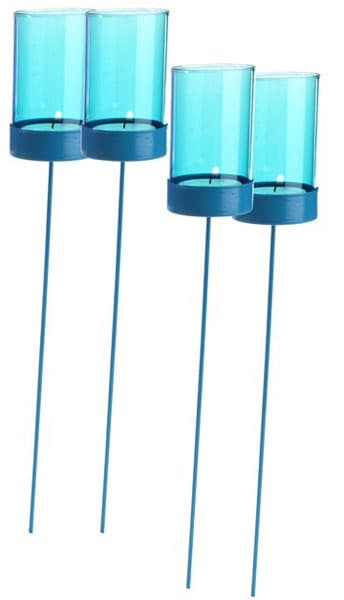 Fenjer za male sveće Glaster 4 komada plava boja