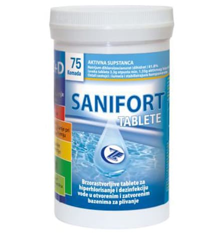 Hlor u tabletama 75 kom Sredstvo za dezinfekciju vode u bazenima Sanifort 15145