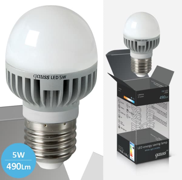 Štedljive LED sijalice 10 kom. Gauss E27 5W 220V 4100K EB105102205