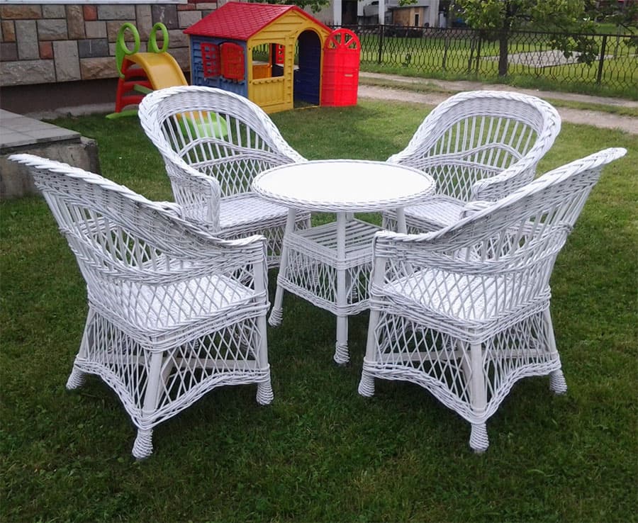 Garnitura od pletenog pruća Amrum White