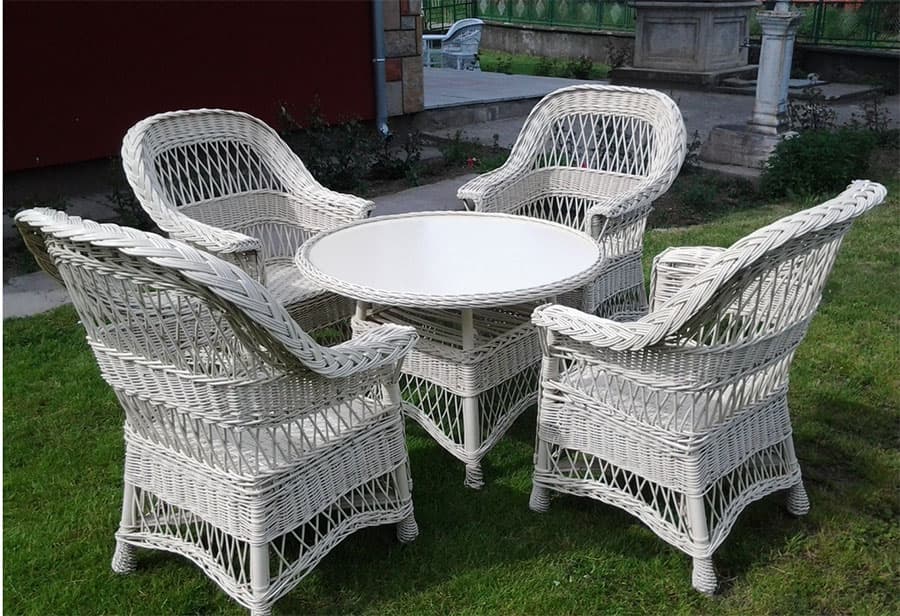 Baštenska Garnitura Pletena Od Pruća Nebel White