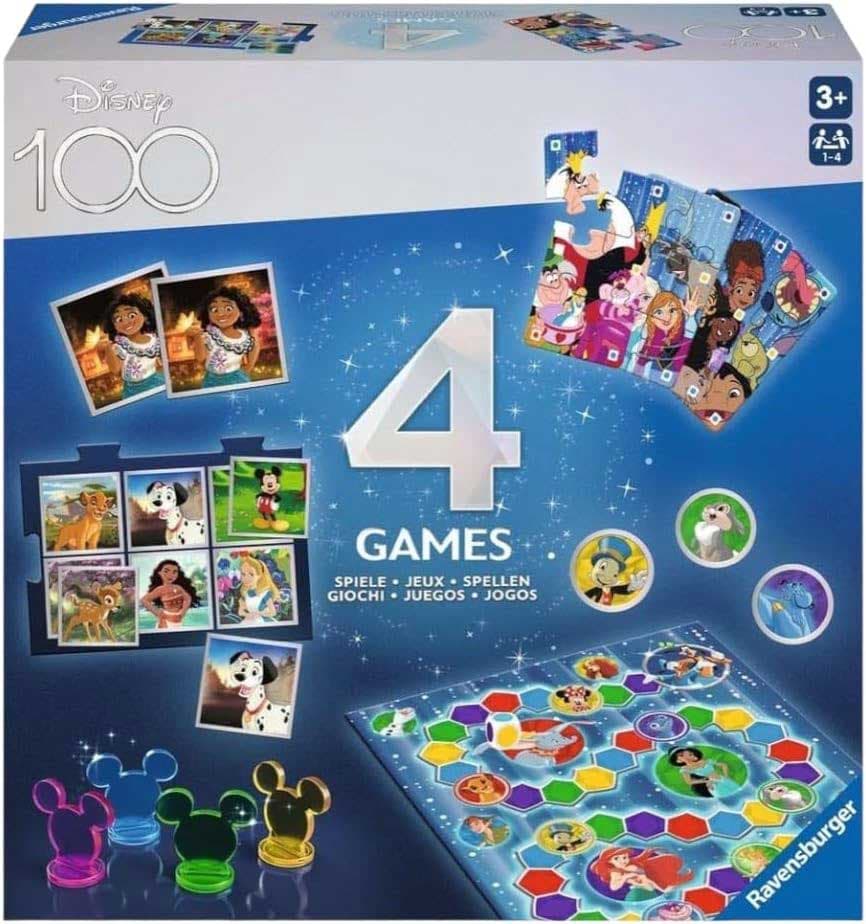Društvene igre Komplet od 4 Disney 100th Anniversary Ravensburger 22341