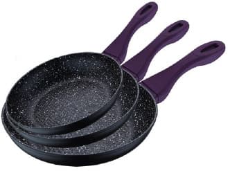 Bergner Tiganji sa mermernom oblogom - Set od 3 kom Renberg purple RB-1124-P
