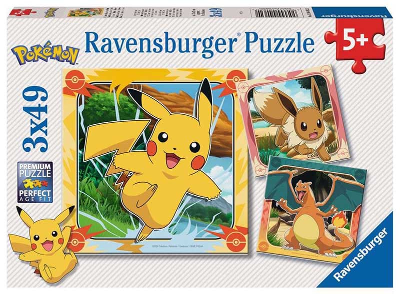 Slagalice puzzle za decu 3x49 delova Pokemon Ravensburger 12004062