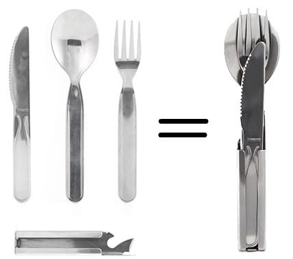 Kikkerland pribor za jelo na kampovanju 4 u 1 CD506