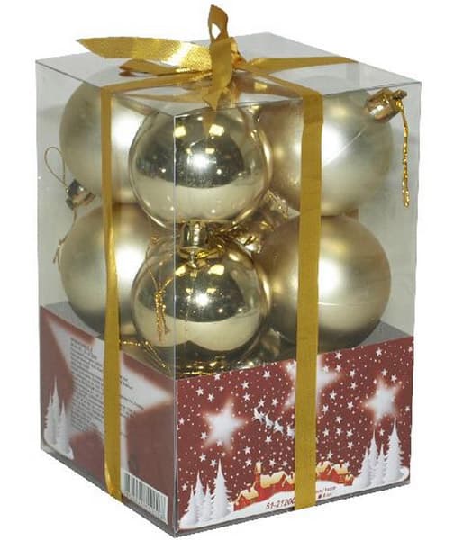 Novogodišnji ukrasi za jelku 12 zlatnih kugli 6cm