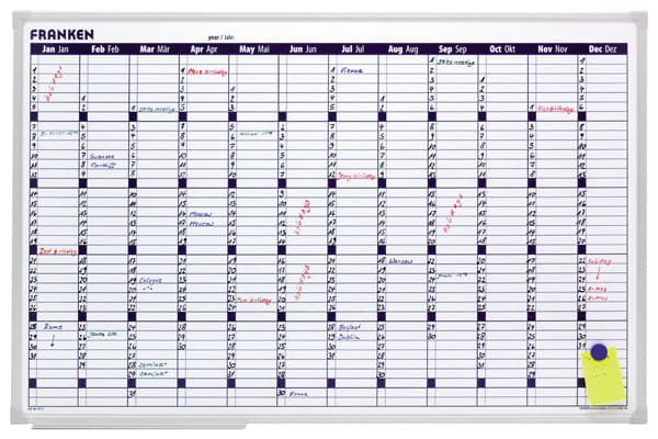 Godišnja planer tabla 60 x 90 cm 09WG12