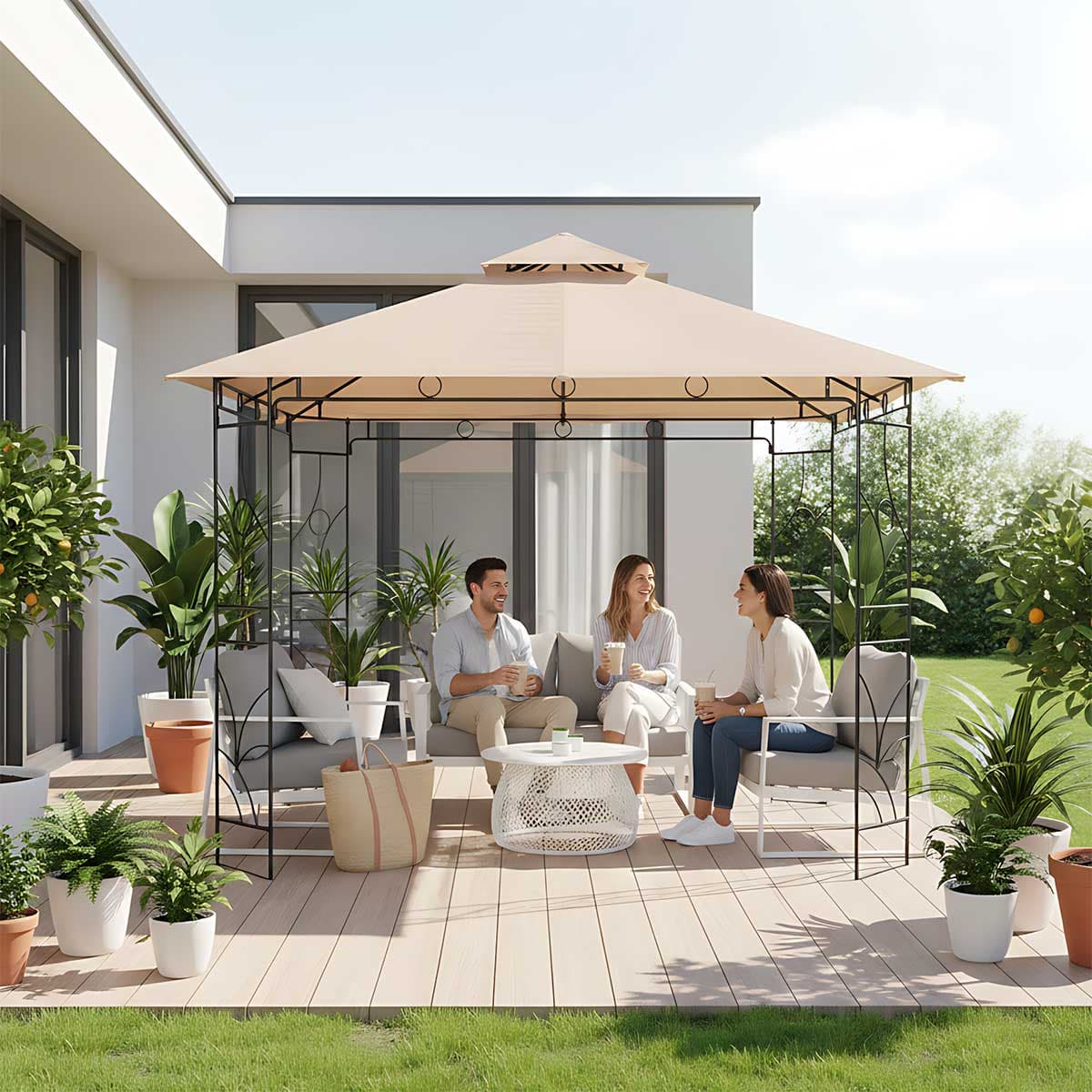 Tenda Gazebo Paviljon Sa Metalnom Konstrukcijom 3 x 3 m