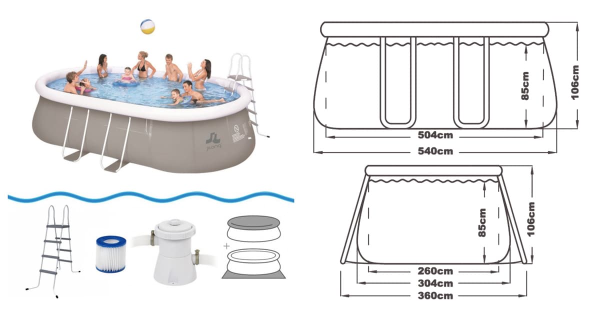 Ovalni Bazen sa čeličnim okvirom 540 x 304 x 106 cm  26-343