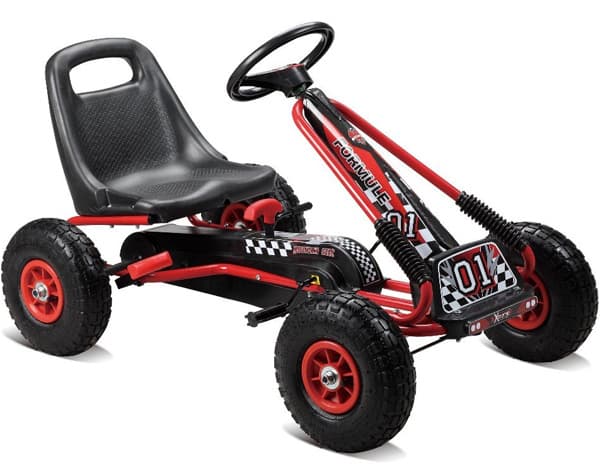 Karting automobil na pedale crveno crni Sunkids Formula 1 srednji