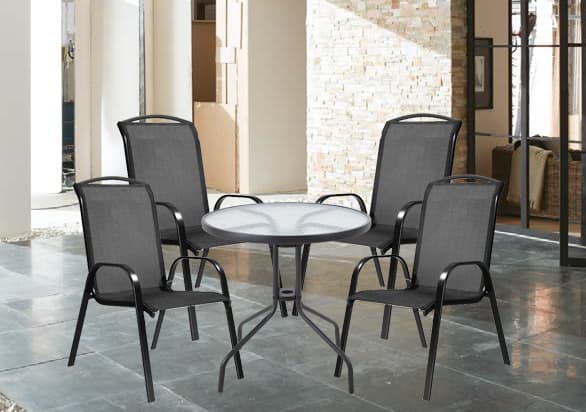 Garnitura Textilen - 4 Stolice + Sto - Iberia