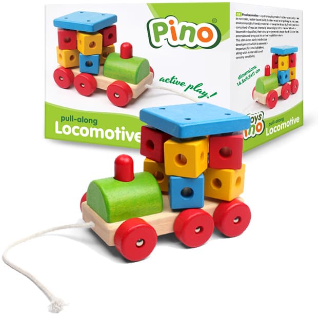 Drvene kocke - Lokomotiva na povlačenje Pino Toys 8217