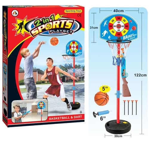 Mobilni košarkaški set sa puškom i metom AJ558CS