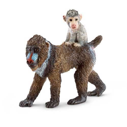 Schleich Divlje Životinje - Majmun mandril, ženka sa mladunčetom 14716