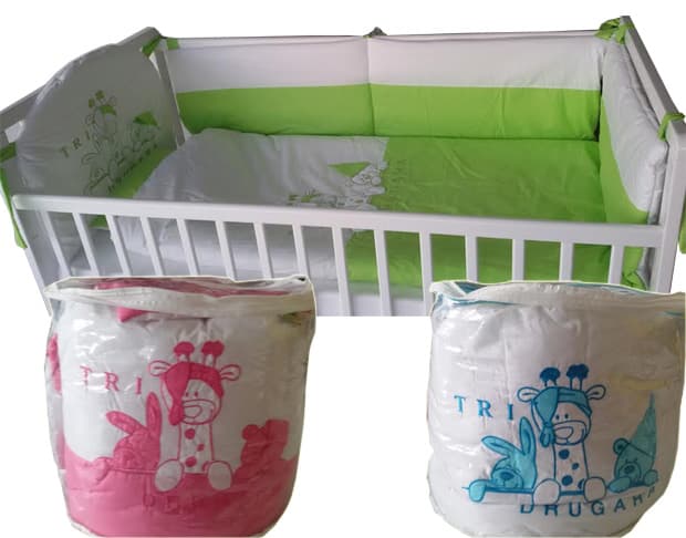 Dečija posteljina za krevetac sa ogradicom Tufi