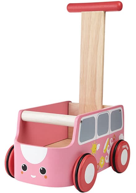 Plan Toys Drvena kolica Kombi hodalica roze 5185