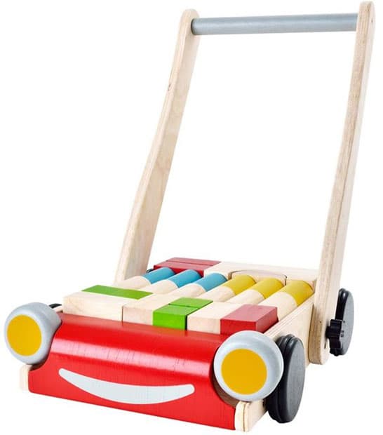 Plan Toys Drvena kolica sa geometrijskim oblicima hodalica Auto 5123