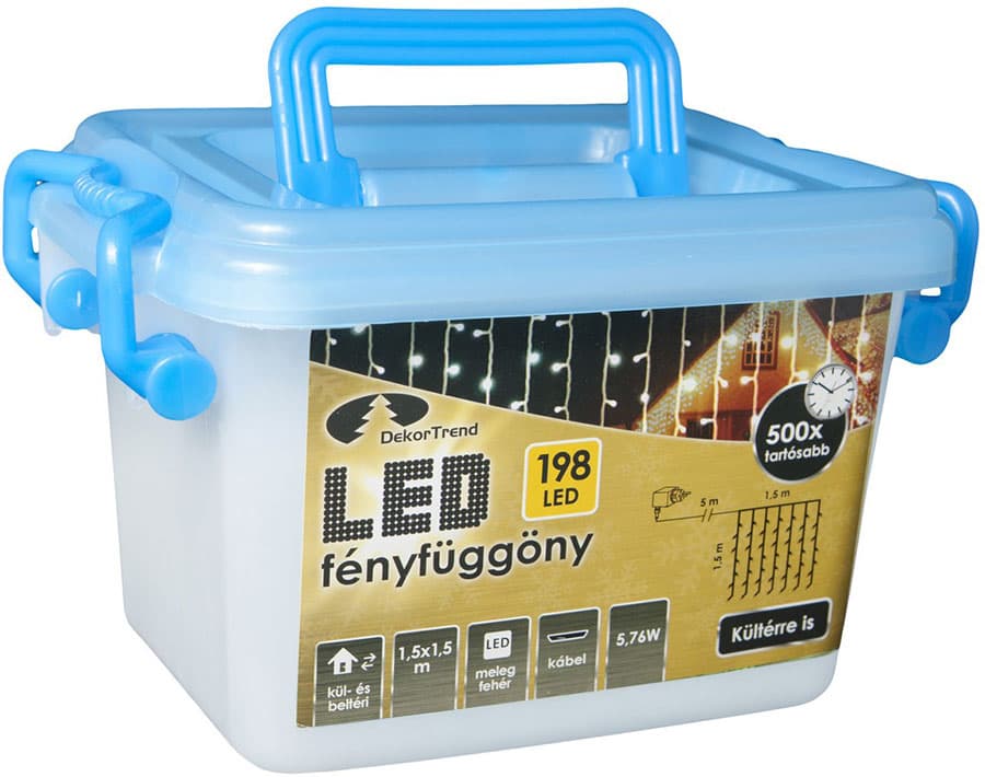 Novogodišnja LED Svetleća Zavesa Za Spoljnu i Unutrašnju Upotrebu 1.5 x 1.5 m