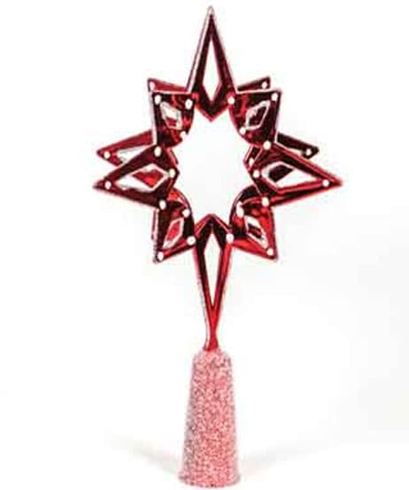 Vrh za novogodišnju jelku crveni 3D 129288C