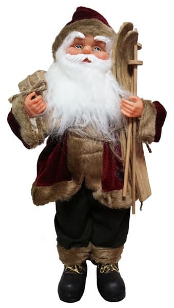 Novogodišnji ukras Deda Mraz sa skijama visina 41cm