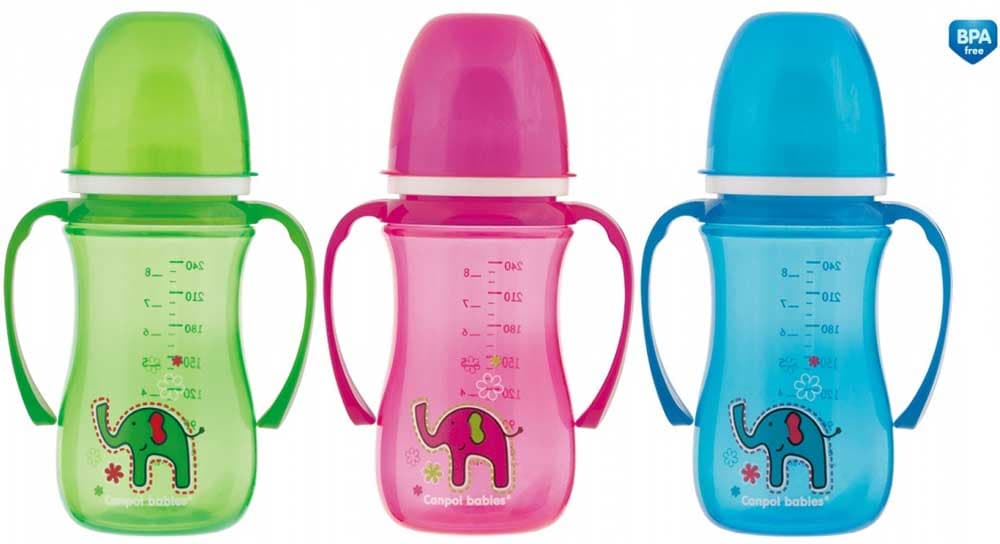 Canpol Bebi flašica za učenje Non-spill EasyStart Colorful Animals 240ml 35/208