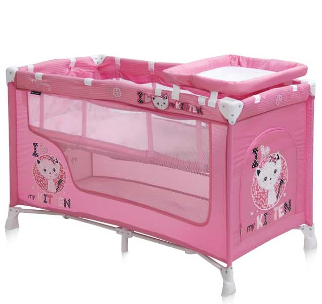 Bertoni Lorelli Prenosivi krevetac Nanny sa 2 nivoa Pink Kitten