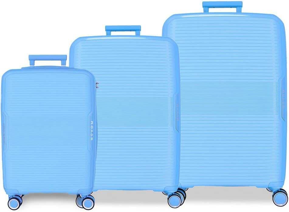 Komplet proširivih kofera od polipropilena 55cm-68cm-78cm Movom Inari sky blue 53294