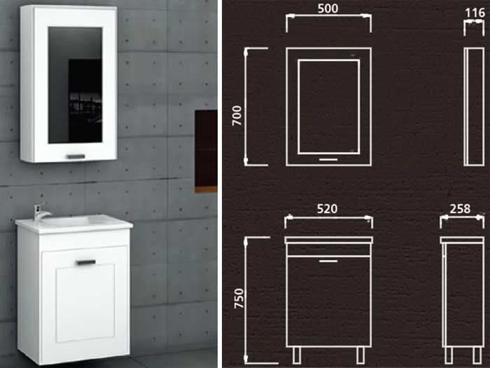 Kupatilski set Merkur Mini sa umivaonikom i ogledalom