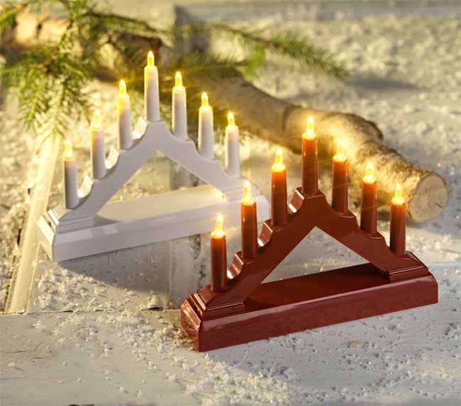 Novogodišnji LED svećnjak beli