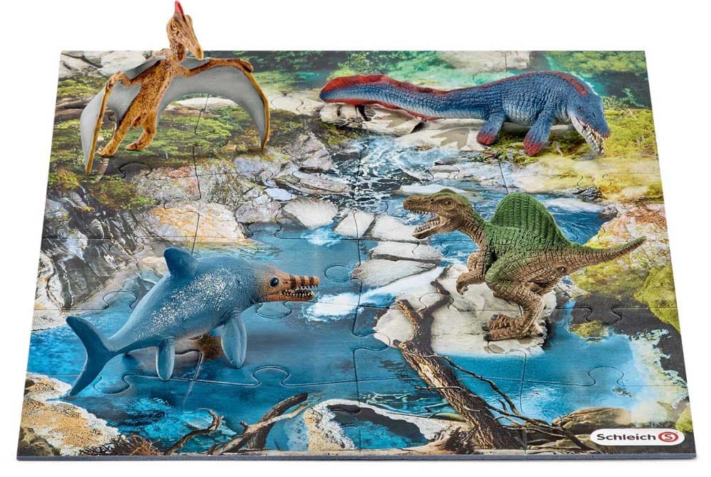 Schleich Figurice Praistorijske životinje 4 kom. na puzzle podlozi 42330