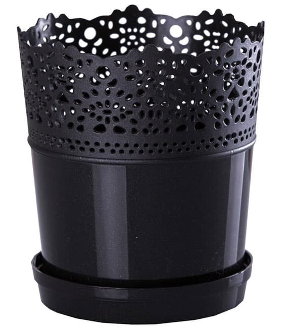 Saksija Dentelle 16 crna