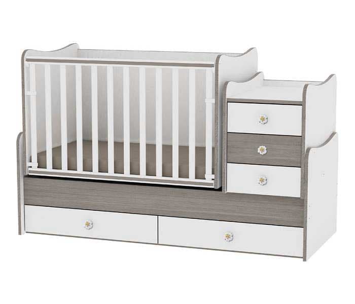 Lorelli Drveni krevetac za bebe 3u1 Maxi Plus White Coffee 10150300027