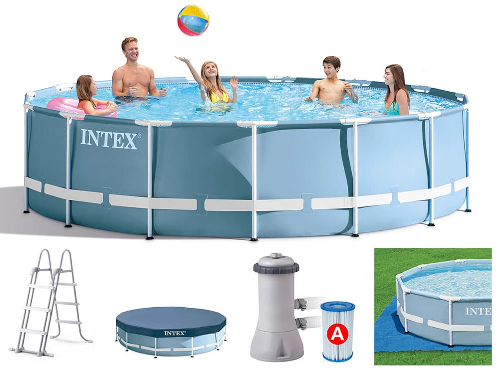 INTEX BAZEN PRISM FRAME 457 x 107 cm Sa Merdevinama, Pumpom, Pokrivkom i Podlogom 26724