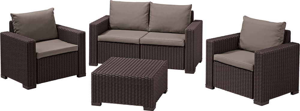 Baštenski Set Za Sedenje Curver Keter California - 2 Fotelje, Dvosed, Sto